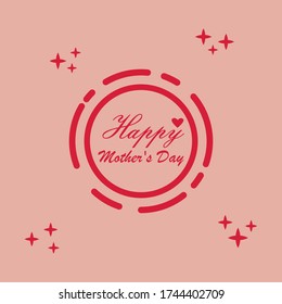 Happy mother's day stamp. Red round vintage mother's day sign. Design template vector