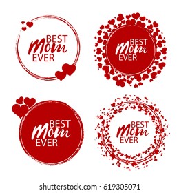 Happy mother's day stamp. Red round grunge vintage mother's day sign. Vector