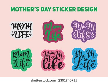 happy Mother's day stickers bundle