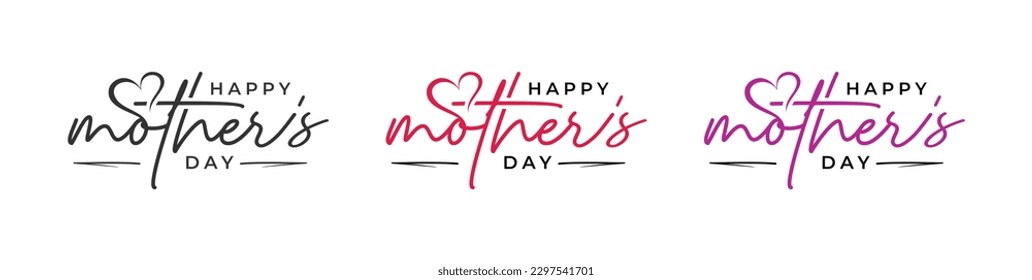 Happy Mother's Day Stylish calligraphy logo design, happy Mother's Day logo design, love vector logo design, Mother love logo design