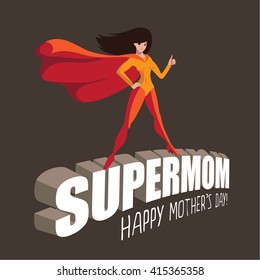 Happy Mothers Day Supermom Design EPS 10 Vector