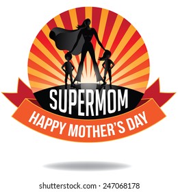 Happy Mothers Day Supermom icon EPS 10 vector royalty free stock illustration