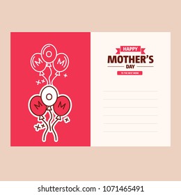happy mother's day sweet background,greeting card, Flat design. can be add text.