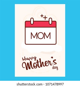 happy mother's day sweet background,greeting card, Flat design. can be add text.