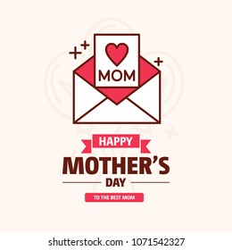 happy mother's day sweet background,greeting card, Flat design. can be add text.