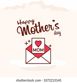 happy mother's day sweet background,greeting card, Flat design. can be add text.