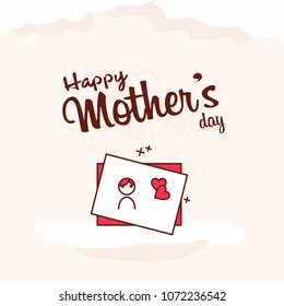 happy mother's day sweet background,greeting card, Flat design. can be add text.
