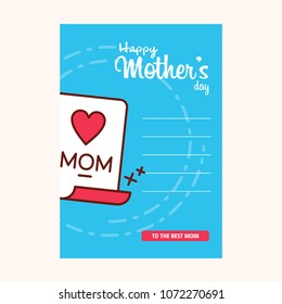 happy mother's day sweet background,greeting card, Flat design. can be add text.