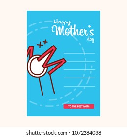 happy mother's day sweet background,greeting card, Flat design. can be add text.