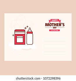 happy mother's day sweet background,greeting card, Flat design. can be add text.