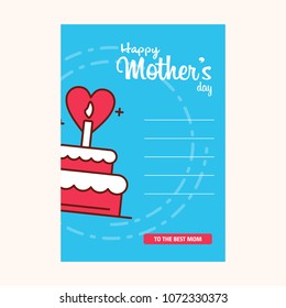 happy mother's day sweet background,greeting card, Flat design. can be add text.