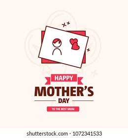 happy mother's day sweet background,greeting card, Flat design. can be add text.