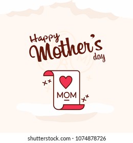 happy mother's day sweet background,greeting card, Flat design. can be add text.