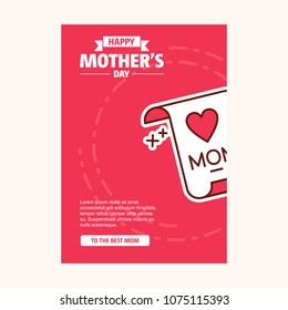 happy mother's day sweet background,greeting card, Flat design. can be add text.