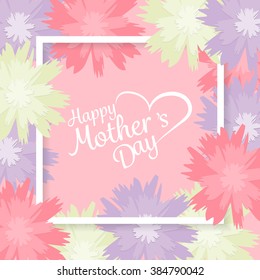 happy mother's day sweet flower background, can be use for greeting card, wedding invitation card, woman card and valentines's day card. can be add text.  vector illustration