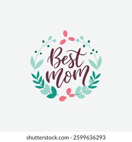 Happy Mothers Day t shirt Calligraphy, lettering card with hand drawn heart. Vector flowers with lettering "happy mother's day" for print design of flyers, banners, cover, postcard