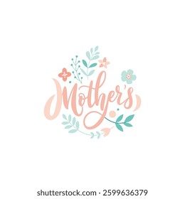 Happy Mothers Day t shirt Calligraphy, lettering card with hand drawn heart. Vector flowers with lettering "happy mother's day" for print design of flyers, banners, cover, postcard