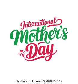 Happy Mother's Day text banner. Handwriting inscription Happy Mother's Day black color. Hand drawn vector art.