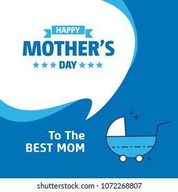 Happy Mother's Day text as celebration badge, tag, icon. Text card invitation, template. Festivity background. Lettering typography poster. Vector illustration EPS 10. Banner on textured background.