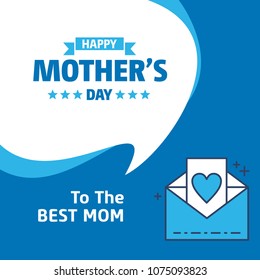 Happy Mother's Day text as celebration badge, tag, icon. Text card invitation, template. Festivity background. Lettering typography poster. Vector illustration EPS 10. Banner on textured background.