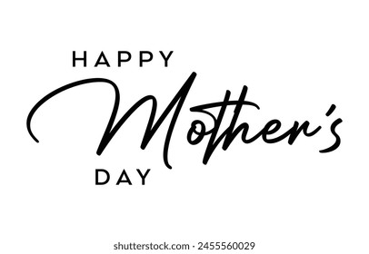 Happy Mother's day text design vector. Mother's day greeting card. Symbols of love on white background