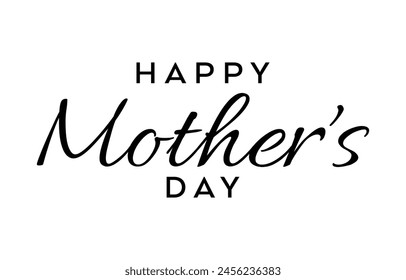 Happy Mother's day text design vector. Mother's day greeting card. Symbols of love on white background