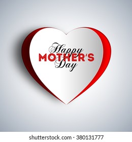 Happy Mother's Day Text Design With Papercut Hearth