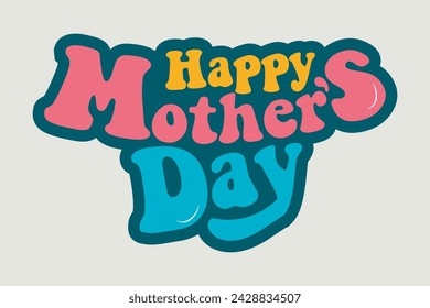 Happy mother's day text effect style modern calligraphy Background