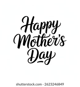 Happy Mother`s day text. Hand written ink calligraphy lettering. hand drawn festivity typography poster, invitation icon. isolated on white background. Vector illustration  EPS 10