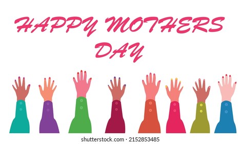 Happy mothers day text isolated on white background.