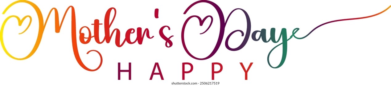 HAPPY MOTHER'S DAY, Happy Mother's day text on white background, Happy Mother’s Day Lettering