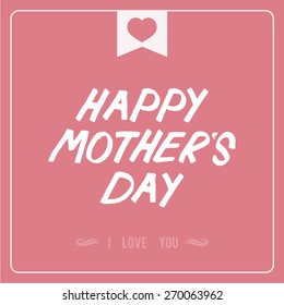Happy Mothers day text over pink color  background
