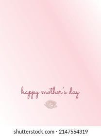happy mother's day text and rose vector on pink background. special day card.