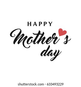 Happy Mother's day with tiny red heart, Happy Mother's day Vector Illustration