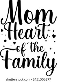 Happy Mother's Day T-shirt. Mom Youre the Heart of Our Family