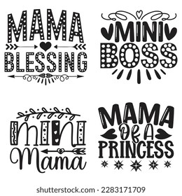 Happy Mother's Day T-shirt And SVG Design Bundle. Mom Mama Mommy Motivational Inspirational SVG Quotes T shirt Design Bundle, Vector EPS Editable Files.