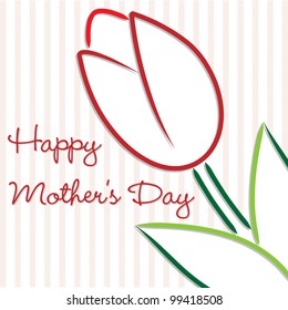 Happy Mother's Day tulip card in vector format.