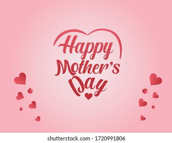 Happy mother's day typo greeting card layout design with love, lettering, colorful background. Vector illustration. Best mom/mum ever cute feminine design for menu, flyer, card, invitation.