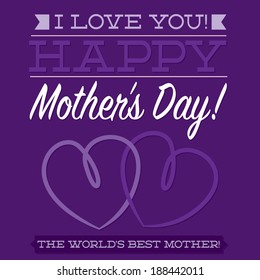 Happy Mother's Day typographic card in vector format.