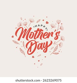 Happy Mother's Day Typographic Greeting Background Template Vector Illustration