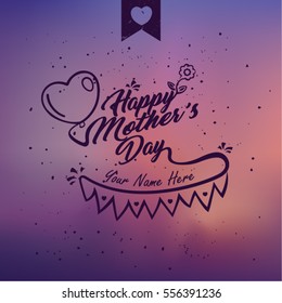 Happy Mother's Day.  Typographical design. Greeting card.