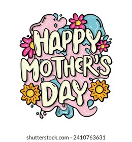 Happy mothers Day typography art illustration