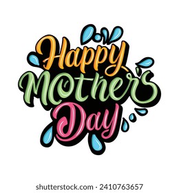 Happy mothers Day typography art illustration