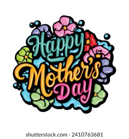 Happy mothers Day typography art illustration