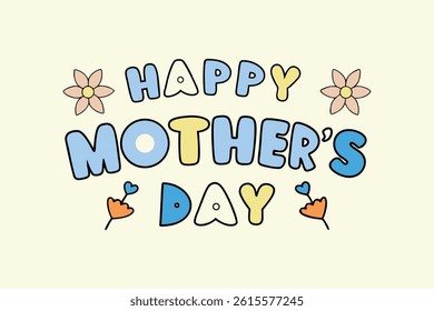 Happy Mother's Day Typography Art Design