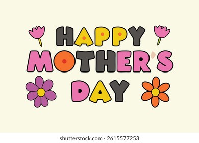 Happy Mother's Day Typography Art Design