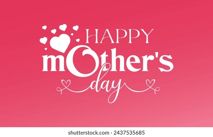 Happy Mother's Day typography design, hand drawn lettering. Holiday lettering isolated on white backgrounds. Calligraphy vector illustration.