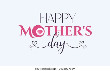 Happy Mother's Day typography design, hand drawn lettering. Holiday lettering isolated on white backgrounds. Calligraphy vector illustration.