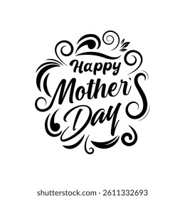 happy mother's day typography design