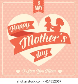 Happy Mother's Day. Typography Design. Vector Illustration
